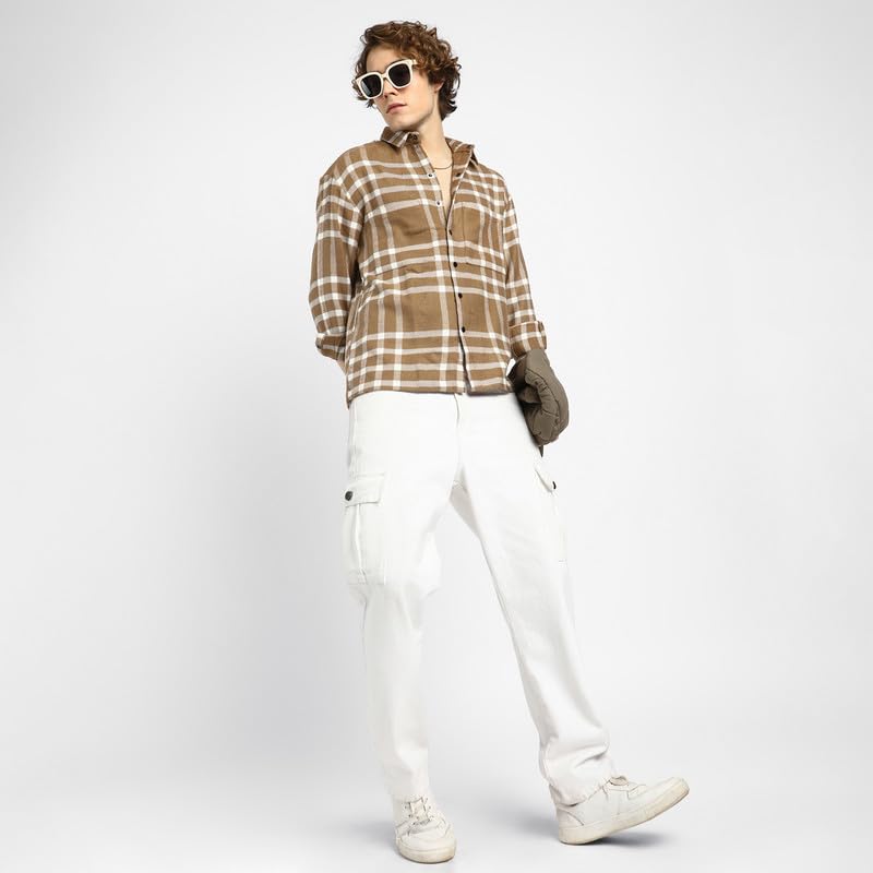 Image of CAHOOT Men's Shacket for Casual Wear | Spread Collar | Long Sleeve | Button Closure | Overshirt /Shacket Crafted with Comfort Fit for Everyday Wear