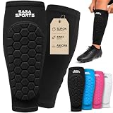 Saga Sports Kids Shin Guard Sleeves with Honeycomb Padded Shin Defender