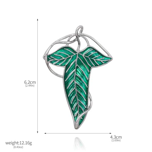 Elven Green Tree Leaf Enamel Pin - Hobbits Cloak Leaf Clasp Costume Accessory - Perfect for Festive Attire and Cosplay Jewelry2