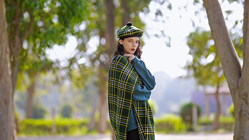 Image of Scottish Tam O' Shanter Hat Tartan Bonnet Pom Pom Wool Flat Cap One Size
