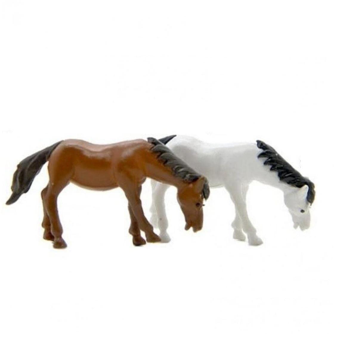 Casiler As Show 2Pcs Mini Craft Miniature Figurines Cute Cartoon Horse Landscape Miniature Model Simulation Horse Ornament