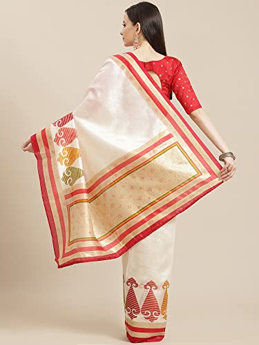 Image of AKHILAM Women's Banarasi Silk Printed Saree With Unstitched Blouse Piece (F011PJ160 Parent)