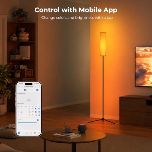 Image of Apex TV Sync Cylinder Lamp | Smart RGBIC Floor Lamp | Real-Time TV Color Sync | Mobile App Control | Music Sync Mode | Infinity Sync Compatible | 1-Year Warranty