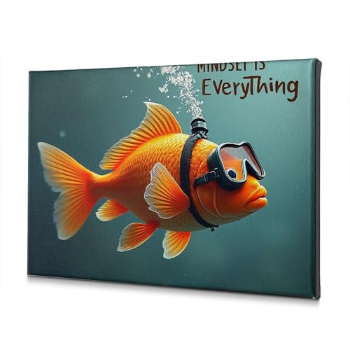 Toile Humour Poisson 20x30 Impression Moderne pour Salon