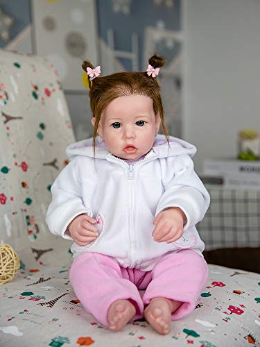 Reborn Babypuppe Silikon Weiße Haut Baby Born Girl Dolls Weicher Körper Handgemachte Kinderspielzeug Realistische Reborn… – Bild 3
