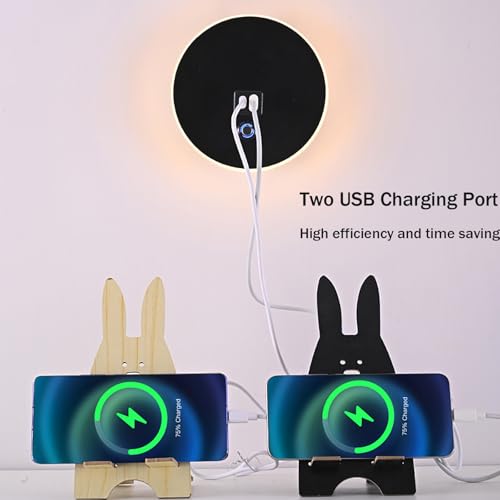 Aplique de pared LED regulable con interruptor táctil y puerto USB 5