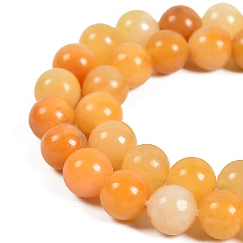 45pcs 8mm Natural Yellow Aventurine Gemstone Round Spacer Loose Stone Beads for Jewelry Making 15.5" 1 Strand (Yellow Aventurine, 8mm 45Beads)