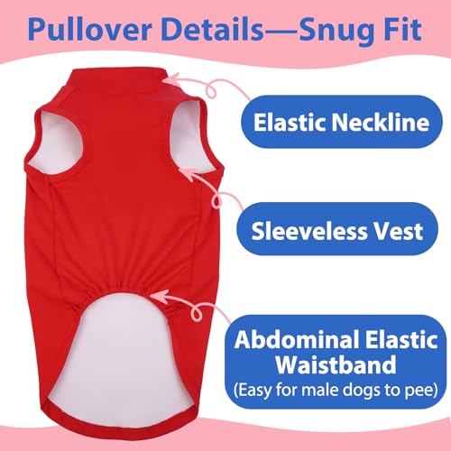 Image of Soft Fleece Dachshund Sweater for Cold Weather, Red, XS | Warm Sleeveless Small Dog Clothes, Stylish Pullover Sweatshirt for Mini Dachshunds, Chihuahuas,Autumn Winter Outdoor Wear