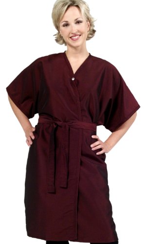 BLACK Salon Spa (USA Made) Client Gown, Kimono BLACK Silkarah + FREE YS Park Chignon Clips