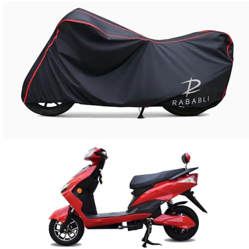 Image of Waterproof Bike Body Cover Compatible for | Tunwal Lithino 2.0 STD | Taffeta Fabric, Red Piping Design, Bottom Elastic Fit | Dustproof, Sun UV & Rain Protection for All Bikes