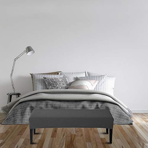 Yisun Jacquard Dining Room Bench Covers, Stretch Spandex Upholstered Bench Slipcover Removable Washable Anti-Dust Dining Bench Protectors (Grey) #TOP1