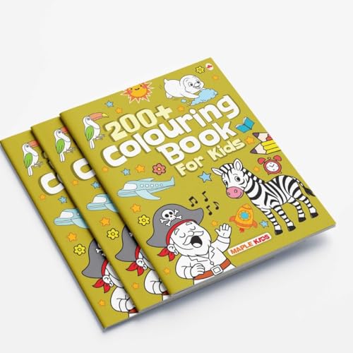 Image of Colouring Book for Kids - 200+ Colouring Activities - Gift to Children for Painting, Drawing & Colouring - Shapes, Numbers, Animals, Festivals, Flowers, Vegetables - 2 to 5 years old