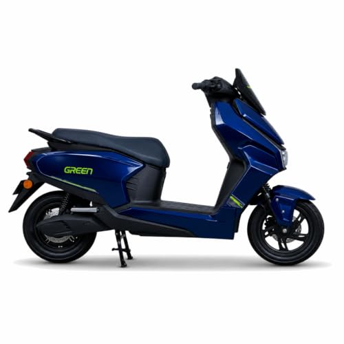 Image of Green Polo Low Speed Electric Scooter Non RTO with Portable Charger (80 KM - Blue)