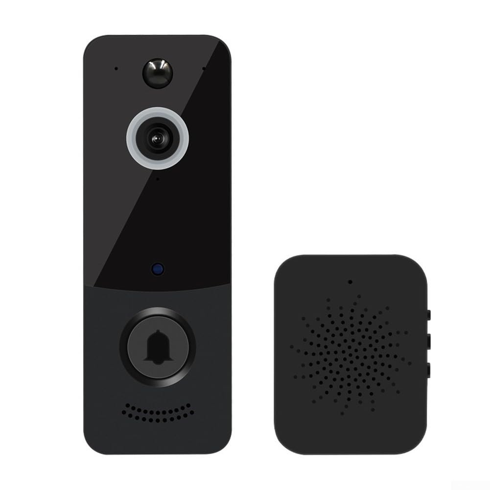 Campanello video WiFi intelligente con citofono visivo HD, rilevamento del movimento, archiviazione foto cloud, alloggiamento in PVC impermeabile e batteria al litio ricaricabile per la sicurezza
