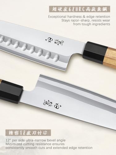 Image of HOSHANHO 3 PCS Kitchen Knife Set, Ultra Sharp Chef Knives, Ergonomic Handle
