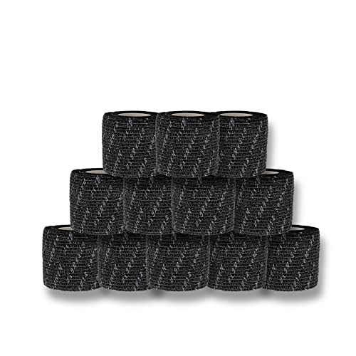 Mammal Strength Vendaje autocohesivo (paquete de 12) - Cinta elástica cohesiva fácil de aplicar, correa de soporte para articulaciones de rugby de rodilla y tobillo - 5 cm x 4,5 m por rollo Cover