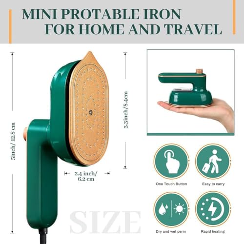 LucZeng Mini Ferro de Passar à Vapor Steamer, Mini ferro elétrico portátil de vestuário, Vapor de fe