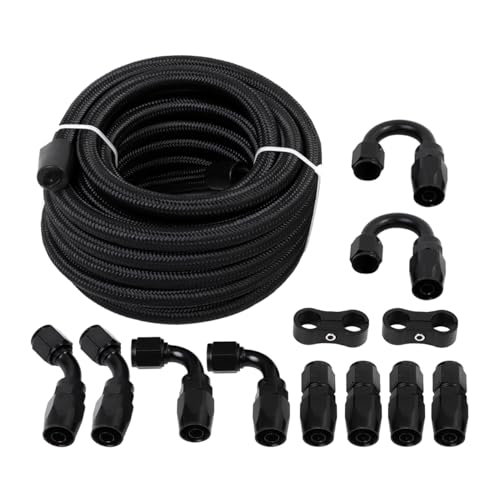 LokoCar 10AN Fuel Line Kit AN10 Nylon Braided Fuel Line Hose...