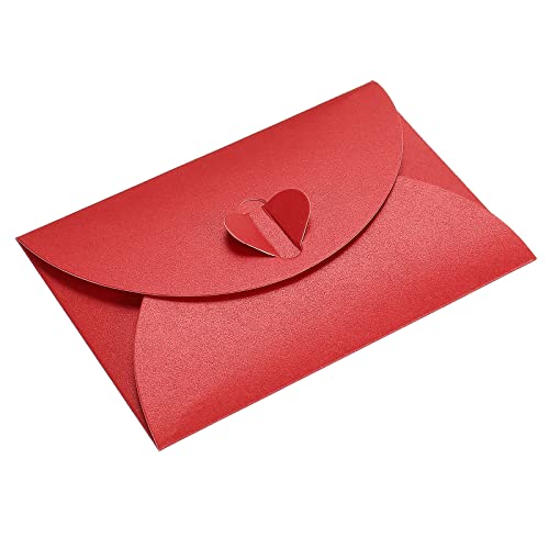 Mini enveloppes rouge avec fermoir coeur PATIKIL pour petits objets lot de 50