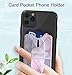 CHEAP SUNDAY Detachable Cell Phone Wallet Mobile Phone Kickstand Finger Grip Stand, Selfie and Hand-Free Wireless Charging Compatible for iPhone and Smartphones (Pink Marble Divided)