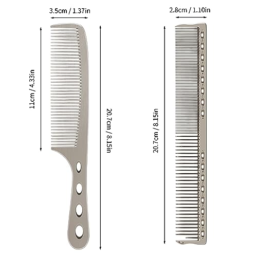 Peines metálicos para cabello 2 piezas plateados miniatura 3