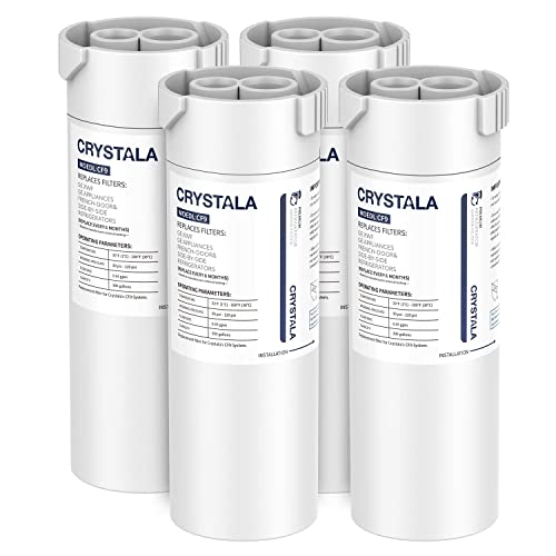 Crystala Filters XWF Water Filter, Compatible with GE XWF Refrigerator Water Filter, 4Pack