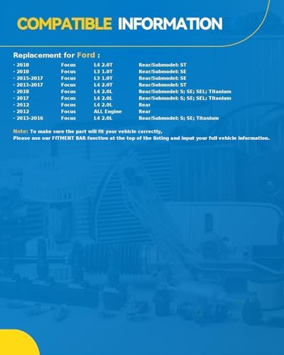 Image of PHILTOP 512466 2 x Rear Wheel Bearing Hub Assembly for 2012-2018 Ford Focus