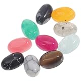 HINTRMENT 10 Stück Halbrunde Naturstein Cabochons 4x6mm Flacher Naturstein ohne Loch Fein Polierte Schmuckperlen für Selbstgemacht Schmuckherstellung und Bastelmaterial