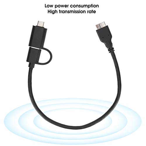 Cabo de dados, cabo de 12,6 polegadas, USB3.0 2 em 1 para impressoras, hubs de discos rígidos de com