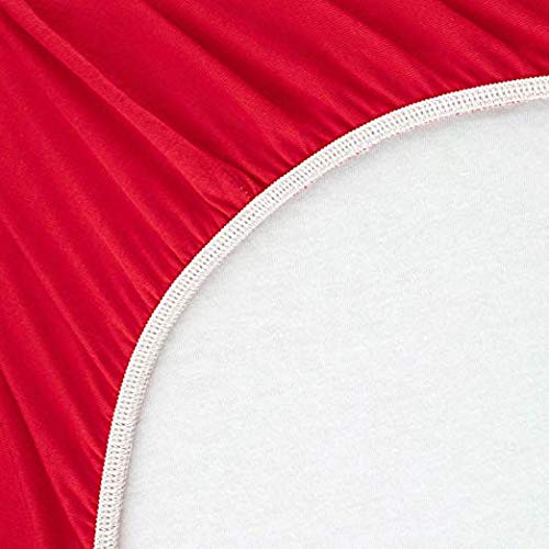 SheetWorld Fitted 100% Cotton Jersey Pack N Play Sheet 29 x 42, Solid Red, Made in USA