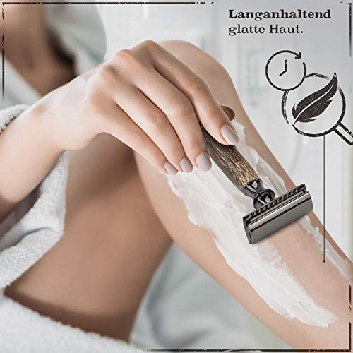 boopan® Premium RASIERHOBEL mit Griff aus Bambus nachhaltig inkl. 5 Rasierklingen - ZERO WASTE Rasierer Set für Damen & Herren - geschlossener Kamm - plastikfrei inkl. eBook - Image 7