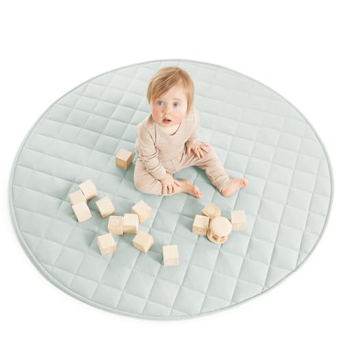 Image of Stylish Baby Play Mat - Soft Cotton Crawling Mat Creates a Great Play Gym Area for Your Baby Boy or Girl - The Perfect Foldable Tummy Time Floor Playmat That Fits Nicely with Any Kids Playroom Decor