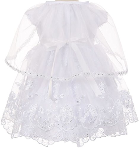 BluNight Collection Little Baby Girls Cap Sleeve Baby Doll Christening Baptism Girls Dresses2