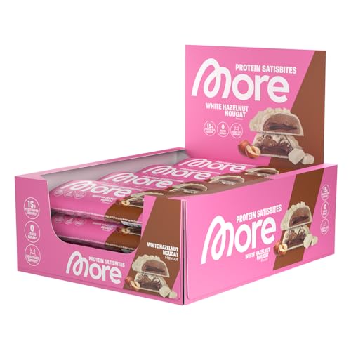 MORE Protein Satisbites 12er Box Proteinriegel White Hazelnut Nougat