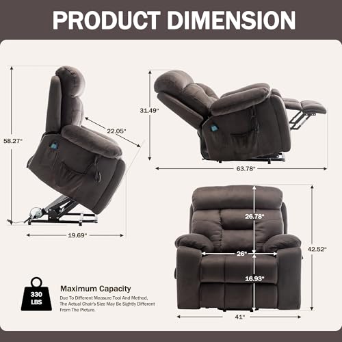 Sillón eléctrico levanta personas con masaje y calor miniatura 2