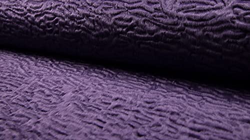 Tissu imitation fourrure Astrakhan violet coupon 1m x 150cm couture fausse fourrure
