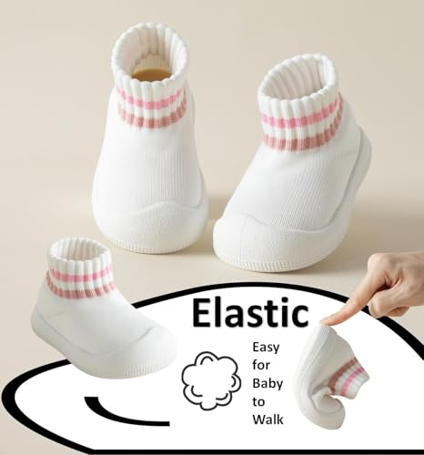 Image of Baby Sock Shoes Toddler Walking Slippers with Soft Rubber Sole