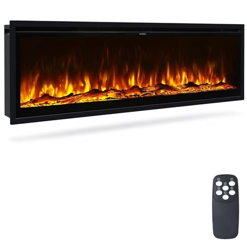 INMOZATA 60 Zoll Elektrokamin mit Heizung, 3-IN-1 Elektrokamin...