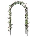 Ultym Metal Garden Arbor, 86" H Garden Arch for Climbing Plants Outdoor, Wedding Arches for Ceremony, Black Garden Archway for Backyard, Lawn and Patio