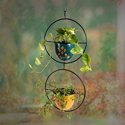 Aakriti Art Creations Colourful Hanging Planters So2 (12x6x27)
