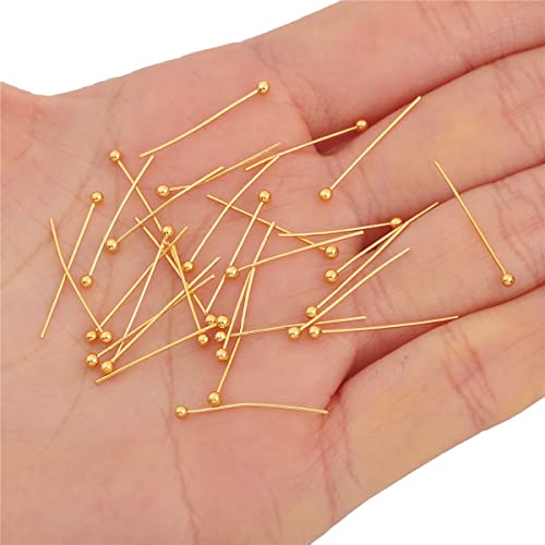 Beadia 18K Gold Plated Ball Head Pins Non Tarnish 20Mm 300Pcs For Jewelry Making Findings #TOP2