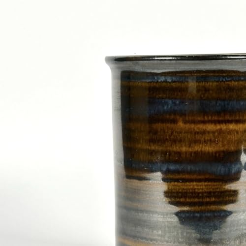 Image of SNS Ceramic Tumbler Set of 2 | Handmade Studio Pottery Drinkware for Water, Juice, Lassi, Cold Coffee & Milk | Premium Hot & Cold Beverage Glass for Home & Gifting (Smoked Amber Tumbler)