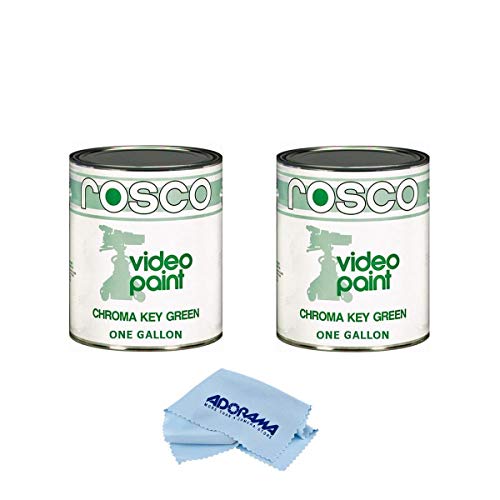 Rosco 2 pack chroma key matte green paint gallon - with microfibe…