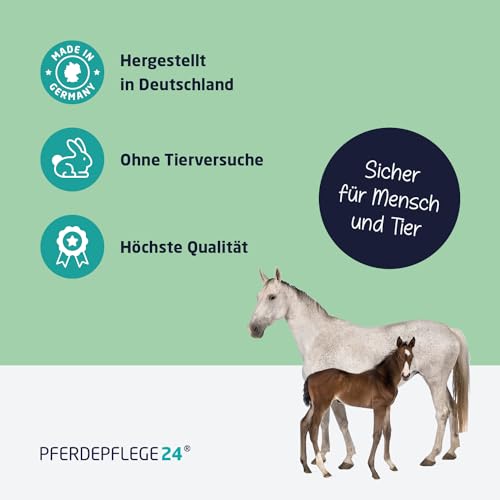 PFERDEPFLEGE24 Knabberschutz & Verbissschutz Pferd 1000ml - Ankau & Knabberstopp Spray gegen Anknabbern & Ankauen von Decken, Gurten, Holz, Mähne & Fell - Bitterster, dem Menschen bekannter Wirkstoff
