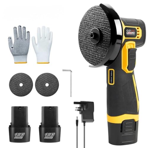 Image of VORACIS 12V Mini Cordless Angle Grinder | 500W Rechargeable Grinder | 2 x Lithium-Ion Batteries | 75mm Cutting Disc | 19,500 RPM | Compact Grinding Tool for Cutting, Polishing & Sanding