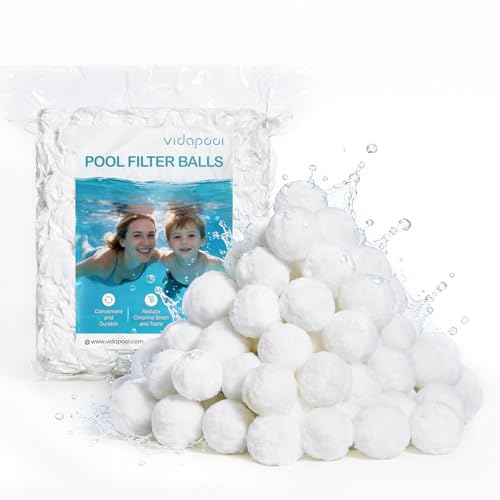 Vidapool 3.1 lbs Pool Filter Balls for Sand Filter Pumps Reusable White Filter Balls for Swimming Pools Efficient & Lightweight Sand Filter Balls Replaces 100 lbs Pool Filter Sand