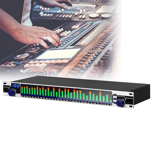 LYDZUSDP 31-Band Audio Spectrum Analyzer,Audio Digital Equalizer, Professional Equalizer Home Audio,Stereo Equalizer Real Time Frequency Level Display
