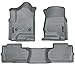 Husky Liners Weatherbeater Series | Front & 2nd Seat Floor Liners (Footwell Coverage) - Grey | 98242 | Fits 2014-2018 Chevrolet Silverado/GMC Sierra 1500, 2015-2019 2500/3500 HD/LD Double Cab 3 Pcs