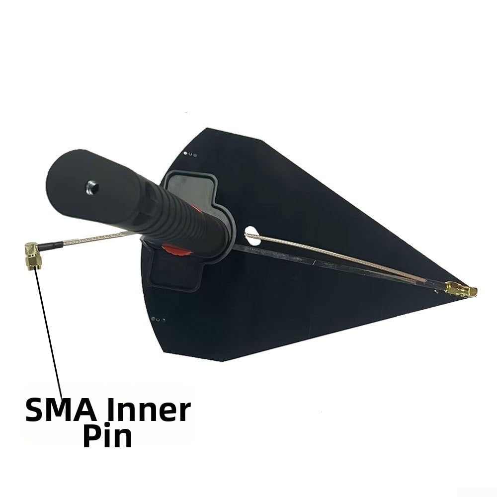 LPDA - Antenna direzionale logaritmica periodica da 50 MHz a 6 GHz, antenna UWB per stazione base, antenna di livello, antenna di prova, nera (manico dell'antenna)