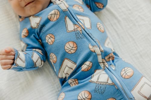 Image of Copper Pearl Zip-Up Footie Baby Pajamas - Soft Newborn Onesies for Boys & Girls, Tag-Free with Two-Way Zipper Baby Sleepers for Newborn - 24 Months, Dunk